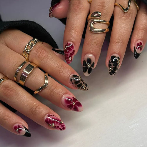 Artistic Stiletto Press-On Nail Art