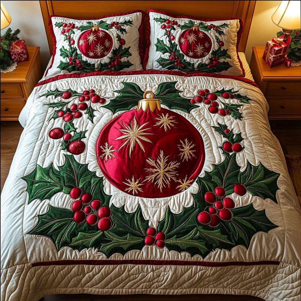 Quilted Ocean Wave Microfiber Comforter Set With Matching Shams And Plush Hypoallergenic Fill