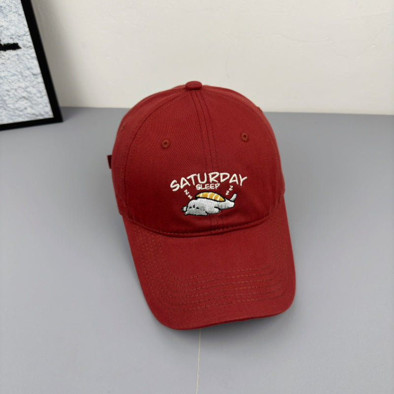 Unisex Playful Embroidered Cap Bowlift