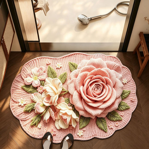 Floral Design Bathroom Mat Bowlift