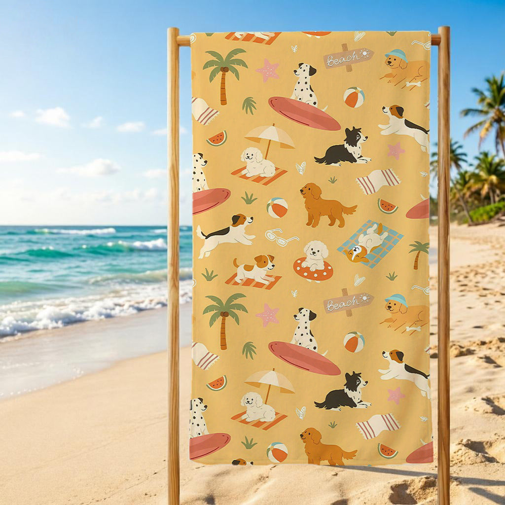 Oversized Microfiber Beach Towel With Retro Daisy Pattern And Quick-Dry Lightweight Weave