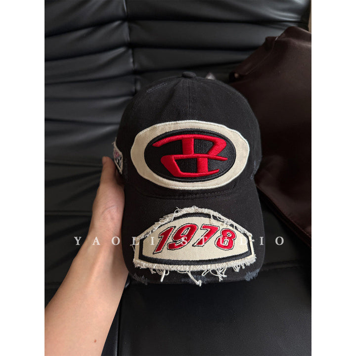 Men's Distressed Graphic Logo Baseball Cap Bowlift
