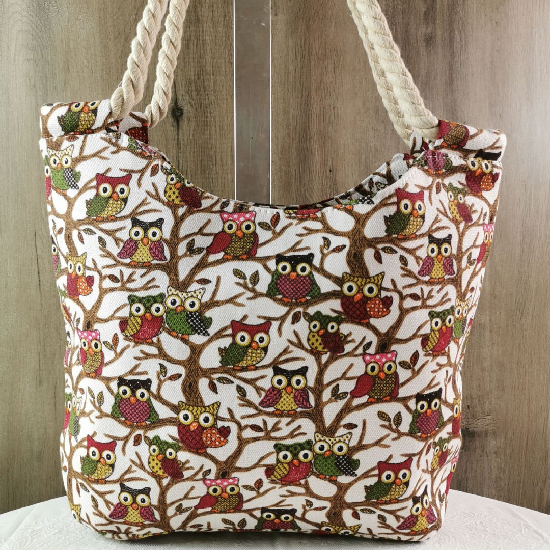 Beach bag with owl pattern Bowlift