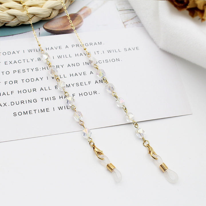 Crystal-Embellished Eyewear Chain Bowlift