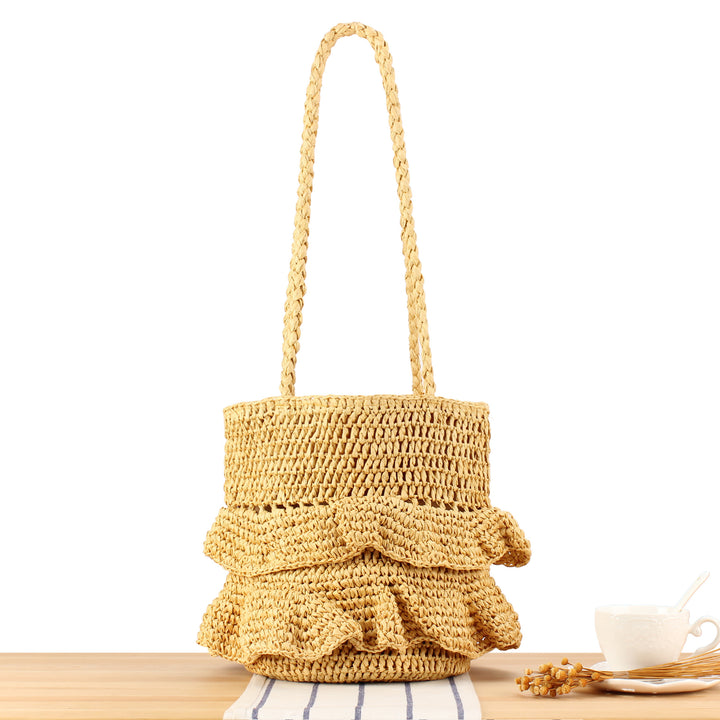 Braided backpack bag with stylish ruffle details Bowlift