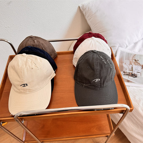 Men's Distressed Cotton Baseball Cap Bowlift