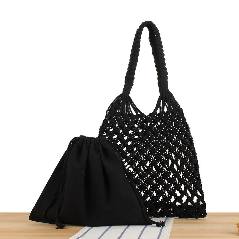 Handmade mesh tote bag with inner pouch Bowlift