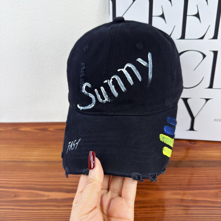 Women's Distressed Graphic Sun Cap Bowlift