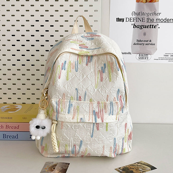 Patterned Backpack with Additional Compartments Bowlift