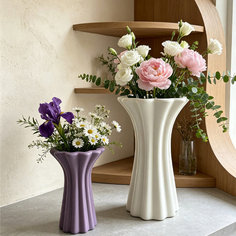 Modern Fluted Ceramic Vase Bowlift