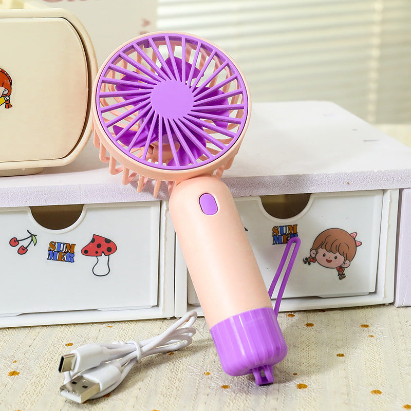 Women's Portable Hand Fan with USB Charging Station Bowlift