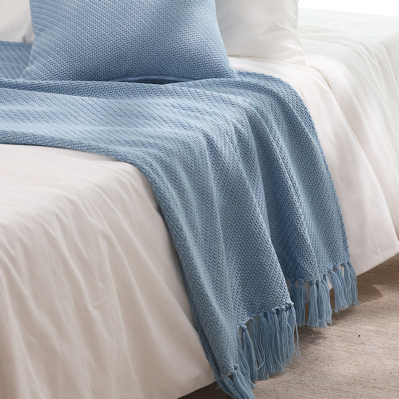 Textured Knit Throw Blanket