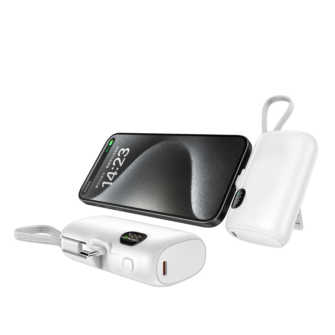 Portable power bank with digital power display and multifunction cable Bowlift