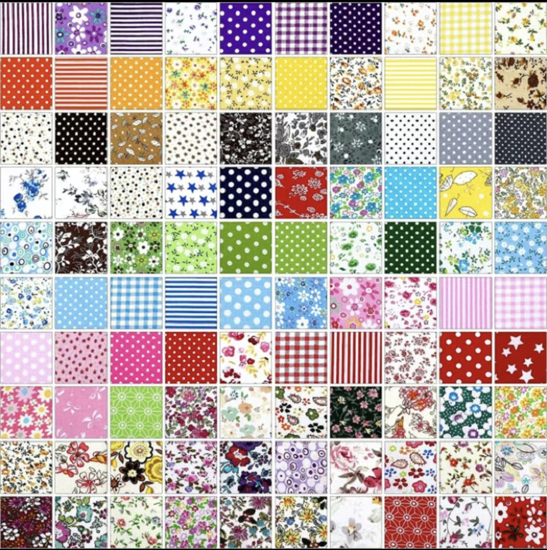 Assorted Quilting Cotton Squares Bundle For Patchwork And Craft