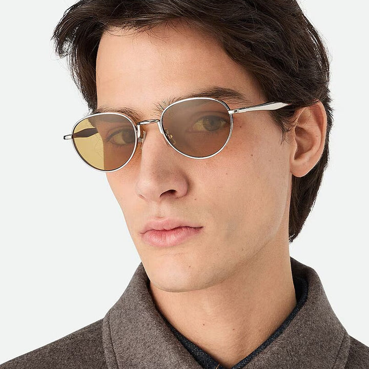 Women's round sunglasses with elegant metal frame and UV protection Bowlift