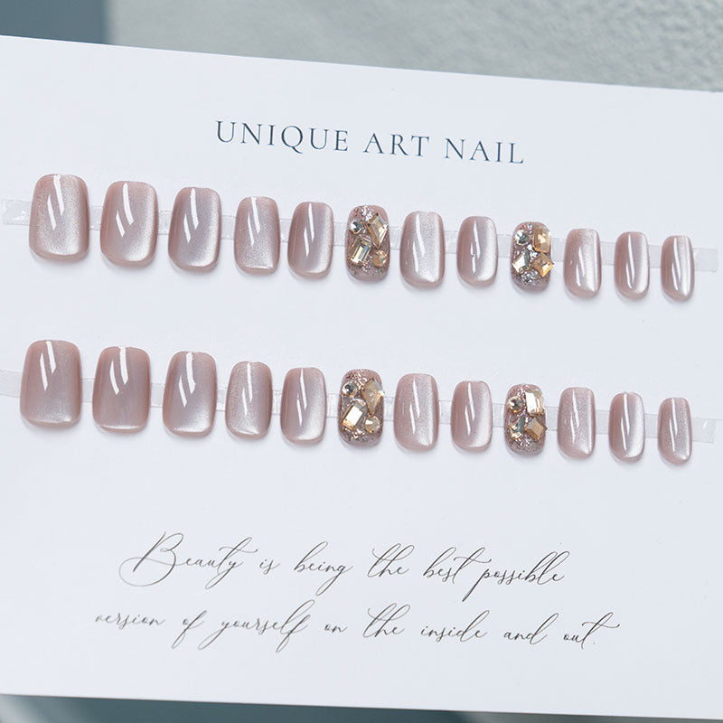 Elegant Gemstone Decorative Press-On Nails