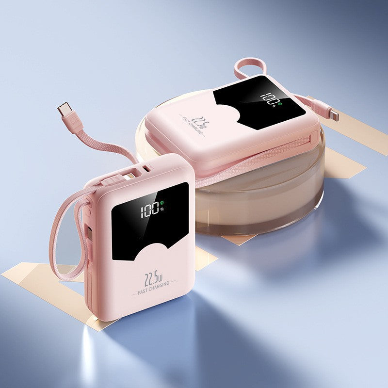 Portable fast-charging power bank with digital charge level display and intuitive operation Bowlift