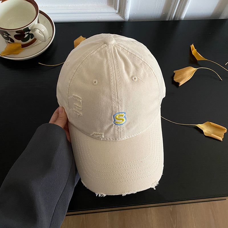 Unisex Distressed Embroidered Baseball Cap Bowlift
