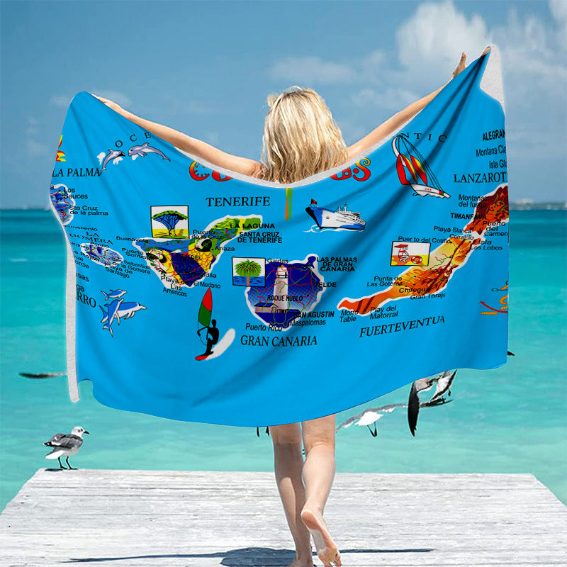Beach towel with unique geographical motifs Bowlift