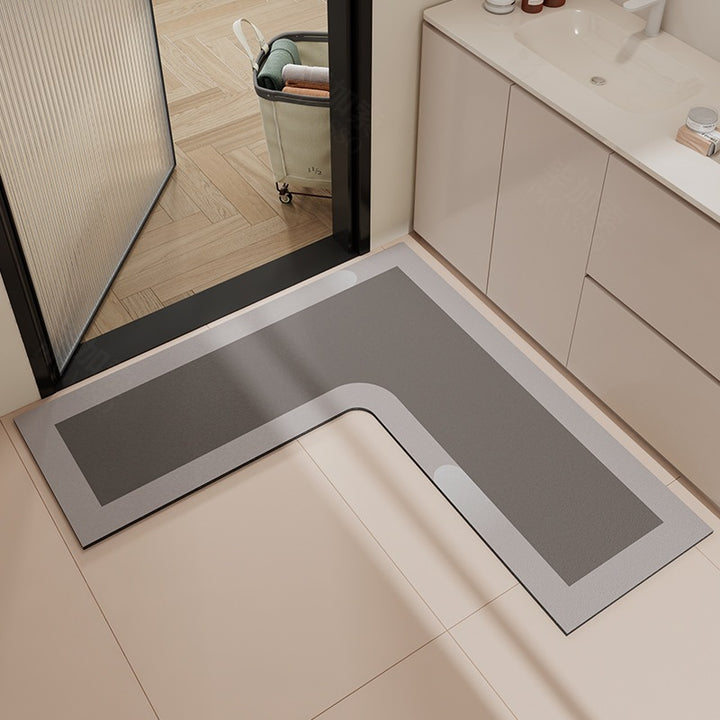 L-Shaped Decorative Bath Mat Bowlift