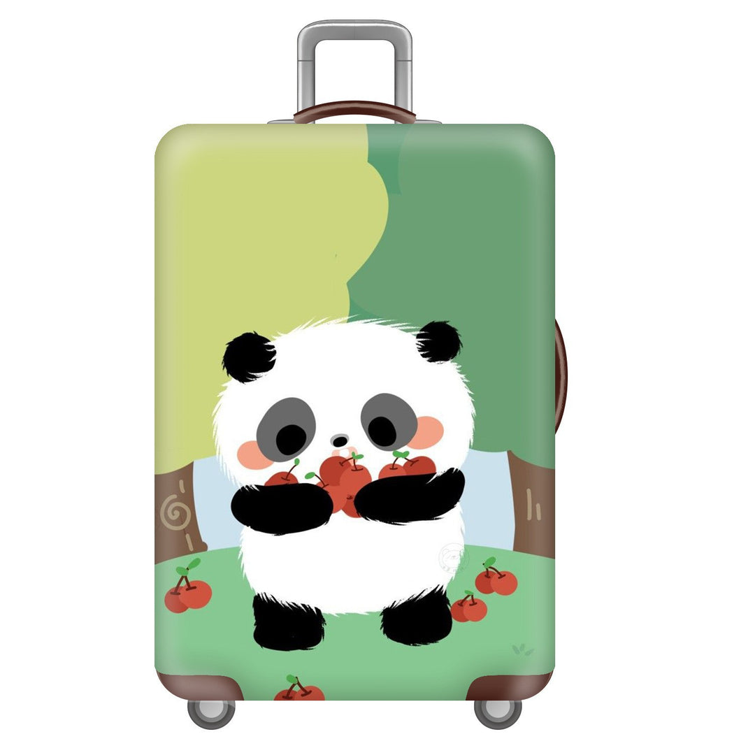 Unisex non-elastic suitcase cover for hard shell trolley with cute panda design, stretch protective cover with handle and wheel openings Bowlift
