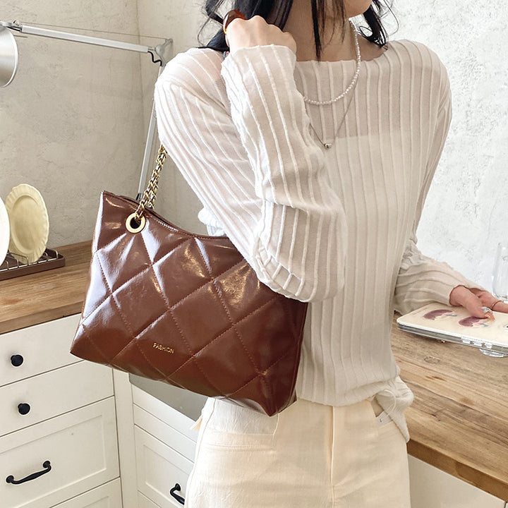 Quilted Faux Leather Tote Bag Bowlift