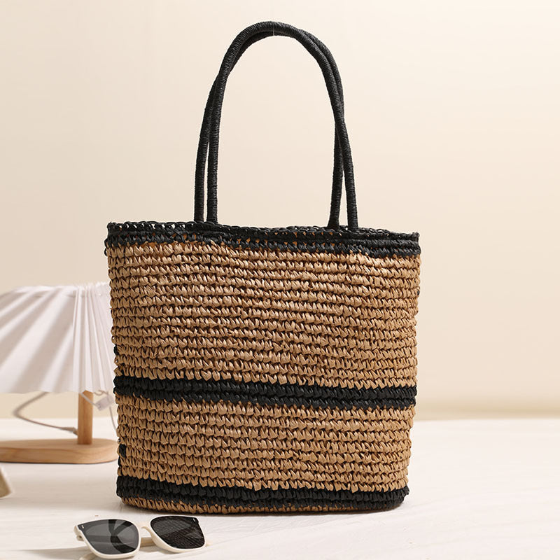 Handcrafted wicker bag with geometric pattern Bowlift
