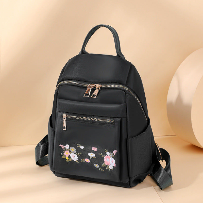 Floral Embroidered Backpack Bowlift
