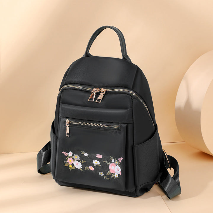 Floral Embroidered Backpack Bowlift