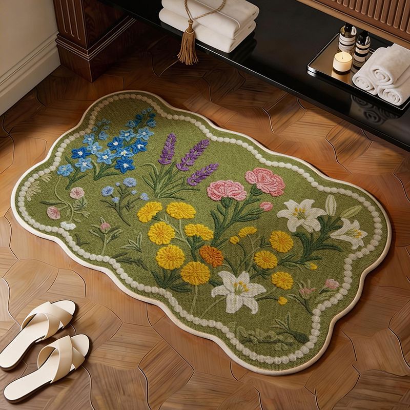Decorative Floral Bath Mat Bowlift