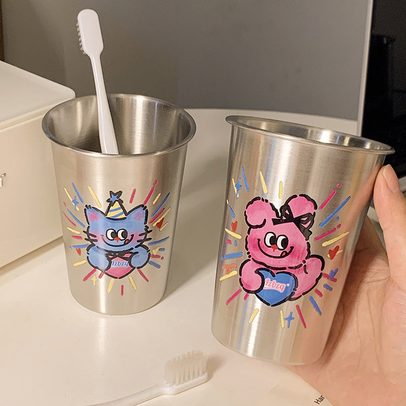 Stainless Steel Drinking Cup with Playful Character Design Bowlift