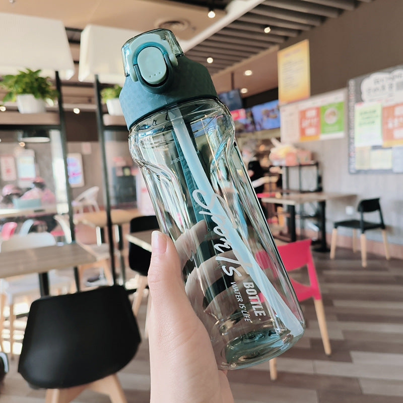 Women’s sporty water bottle with innovative closure Bowlift