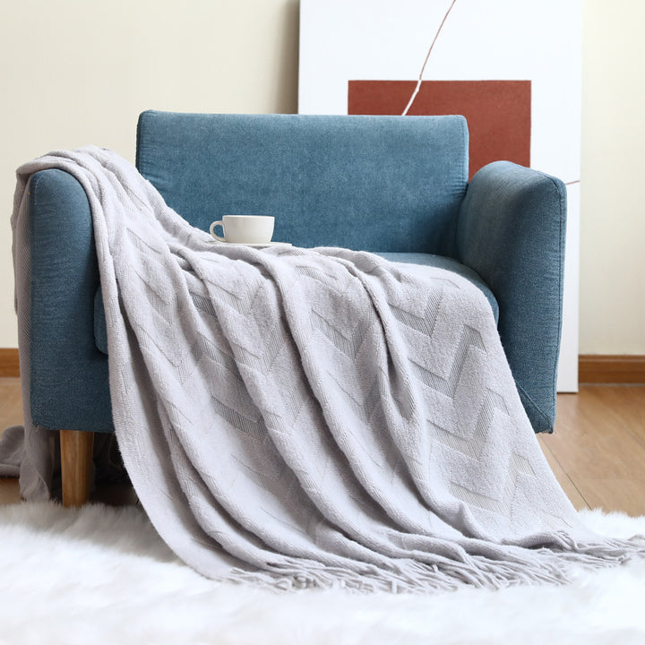 Cozy Textured Throw Blanket Bowlift