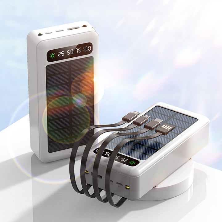 Solar Power Bank with Multifunctional Charging Function and Integrated LED Display Bowlift