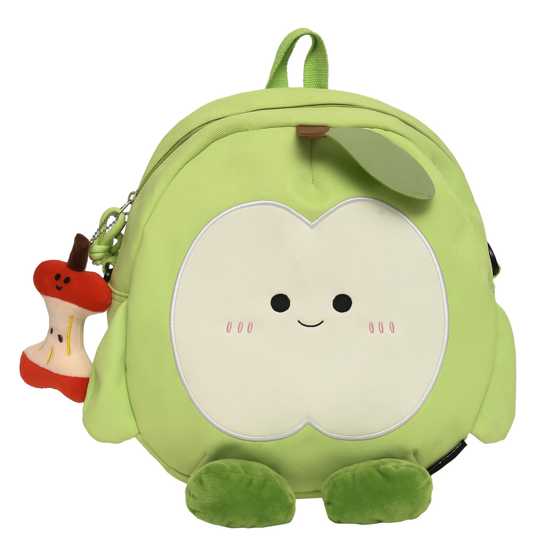 Plush Backpack in Cheerful Apple Design Bowlift