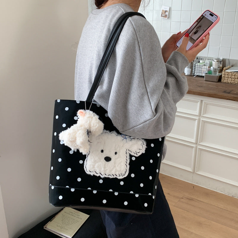 Plush shoulder bag with playful dog motif Bowlift