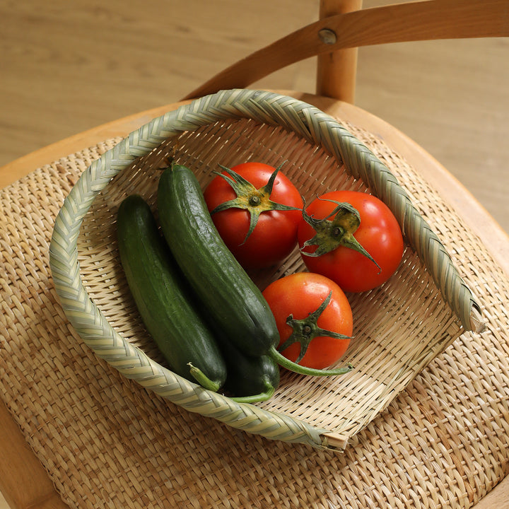 Oval Handwoven Storage Basket Bowlift