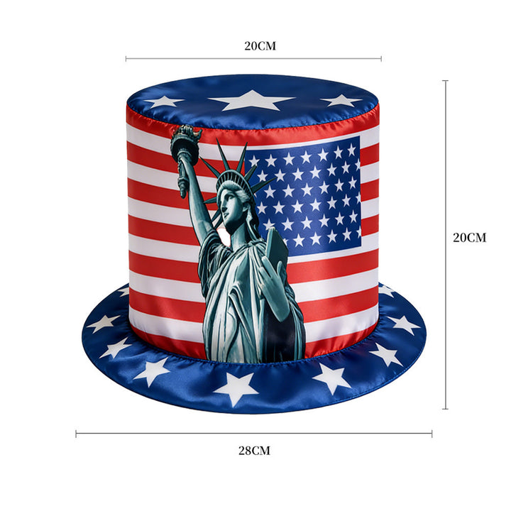 Unisex nano patriotic party top hat with Independence Day motif and lightweight polyester construction One size Bowlift