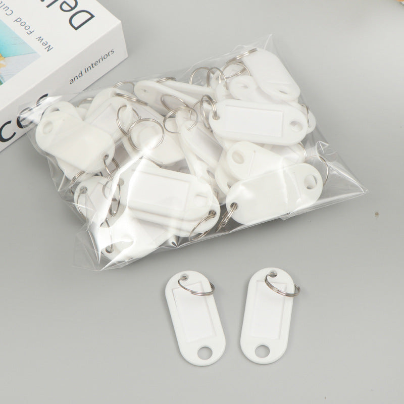 Unisex label tags with key ring and writable field Bowlift