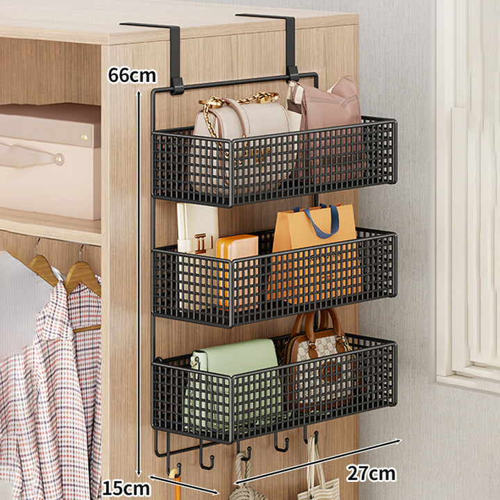 Overdoor Mesh Storage Organizer with Hooks