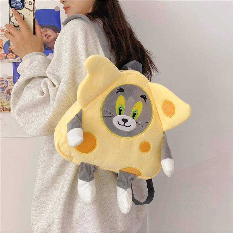 Plush Backpack in Cheese Design Bowlift