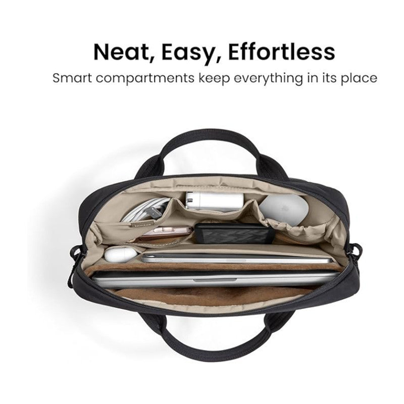 Padded Laptop Bag with Stylish Wave Pattern Bowlift