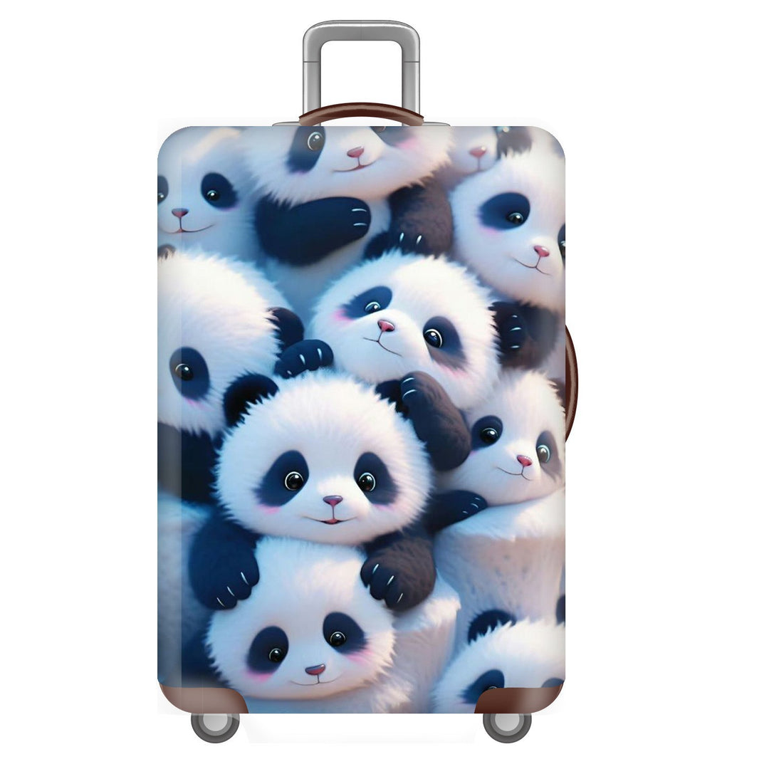 Unisex non-elastic suitcase cover for hard shell trolley with cute panda design, stretch protective cover with handle and wheel openings Bowlift