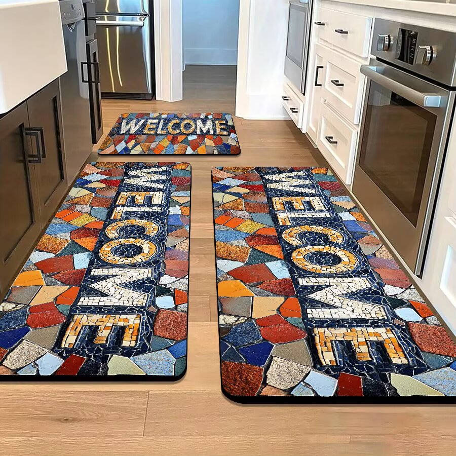 Stone-Inspired Decorative Area Mat Bowlift