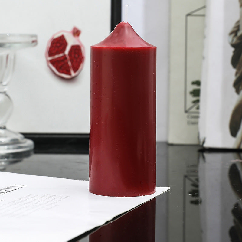 Ribbed Stacked Sphere Decorative Scented Pillar Candle With Long Cotton Wick