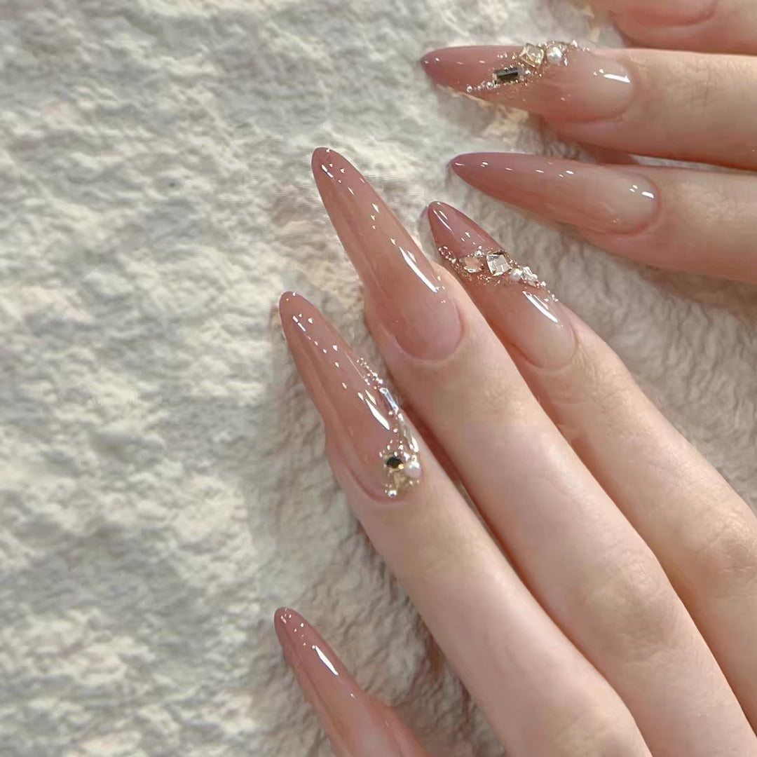 Natural Ombre Acrylic Nail Set Bowlift