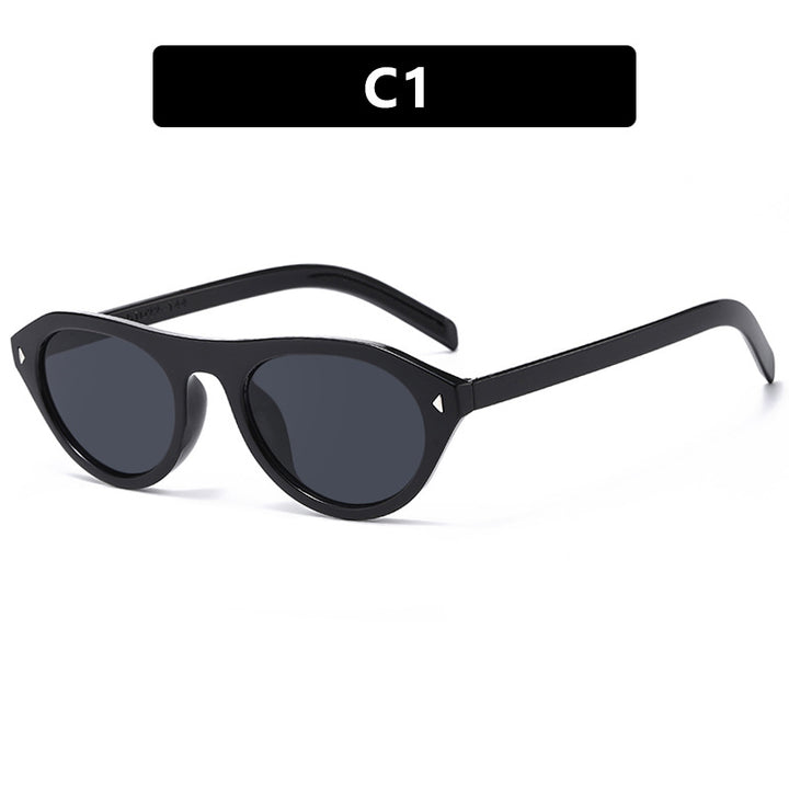 Women's fashionable sunglasses with curved frame and protective UV filter Bowlift