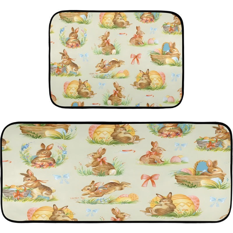 Decorative Bunny Print Runner Mat Bowlift