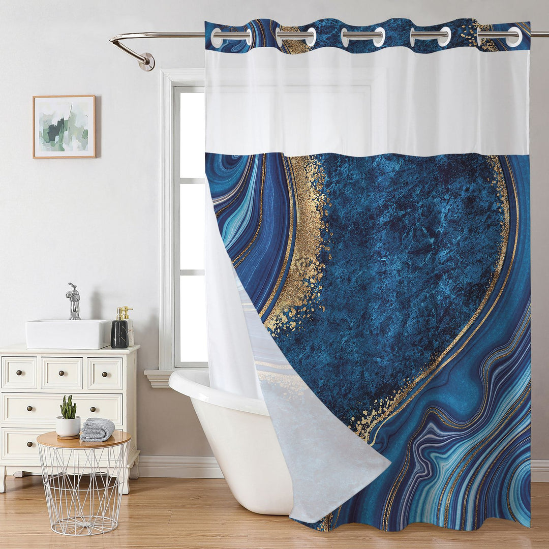 Elegant Marble Design Shower Curtain Bowlift