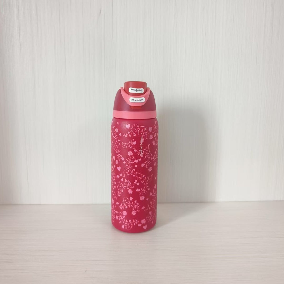 Insulated Stainless Steel Vacuum Water Bottle With One-Touch Flip Lid And Leakproof Safety Lock